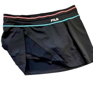 FILA Sport Performance Skort Black w/Blue & Pink Trim Size Large